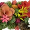 12.5" Wooden Spring Wreath with Mixed Artificial Florals Seasonal Door Decoration